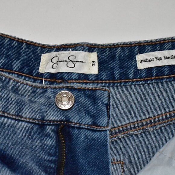 Jessica Simpson Spotlight High Rise Slim Straight Denim Jeans Size 29 - Picture 3 of 13
